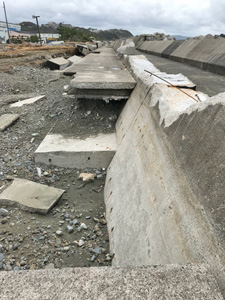 台風21号の堤防被害