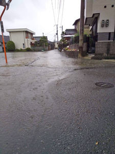 和歌山市内の大雨と冠水