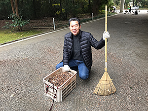 竈山神社清掃