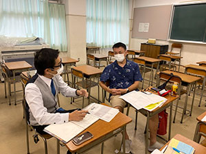 生徒会三役との懇談会準備
