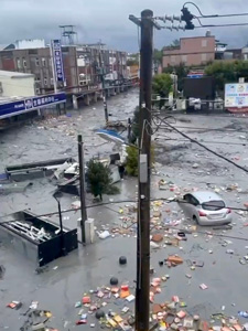 花蓮縣でのダム決壊による洪水被害