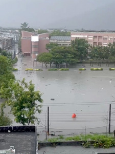 花蓮縣でのダム決壊による洪水被害